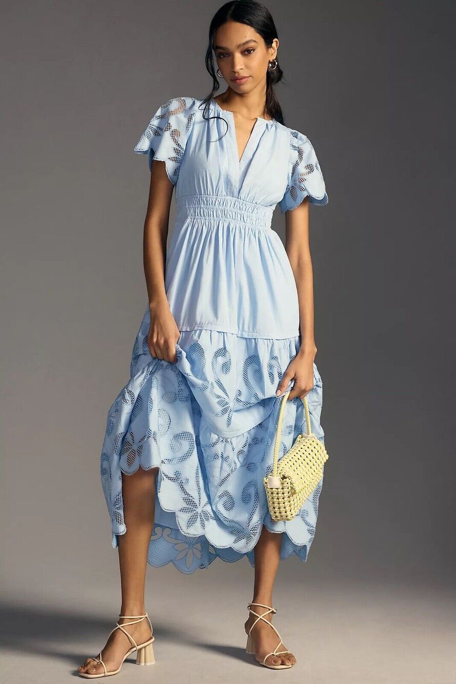 New Anthropologie The Somerset Maxi Dress: Cutwork Edition Size M
